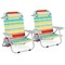 Set of 2 Lightweight Foldable Beach Chairs with Cup Holder and Storage Pockets